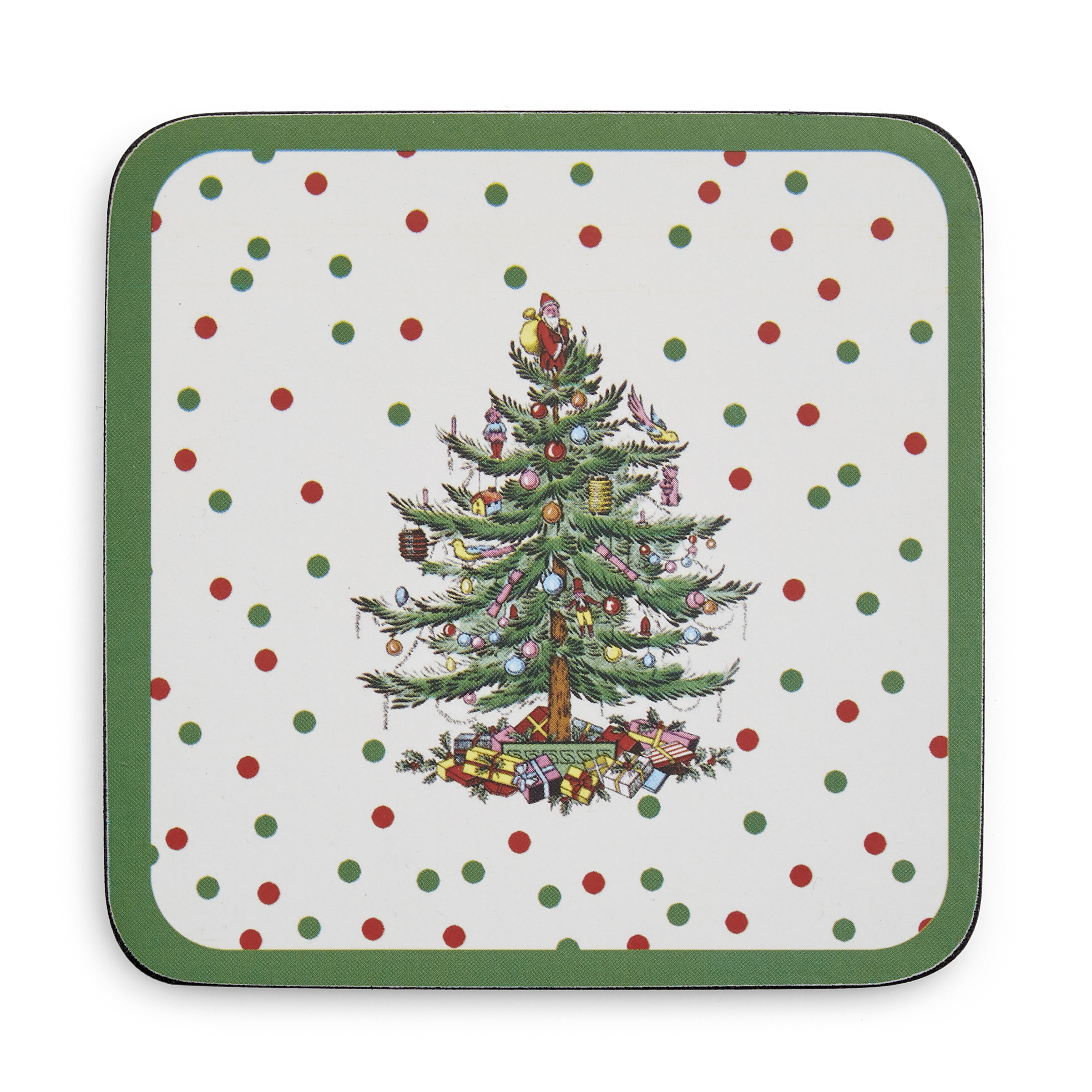 Christmas Tree Polka Dot Coasters Set of 6 image number null